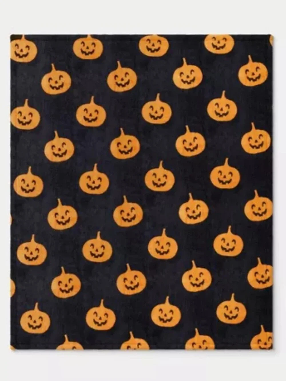 Hyde and EEK! Halloween Pumpkins Throw Blanket Black/Orange 60x50